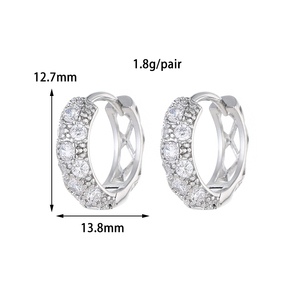 Pendientes <span class=keywords><strong>de</strong></span> Aro Huggie al por Mayor <span class=keywords><strong>de</strong></span> Latón, Chapados en Oro 14K y <span class=keywords><strong>Plata</strong></span>, con Diseño <span class=keywords><strong>de</strong></span> Corazón y Texturizado, Hipoalergénicos para Mujer - Product Image 3