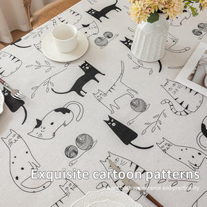 Skline Cat Tassel <b>Tablecloth</b> <b>Rectangle</b> Cotton Linen Printed Cartoon Home Decorative <b>Tablecloth</b> For Coffee Table - Product Image 5