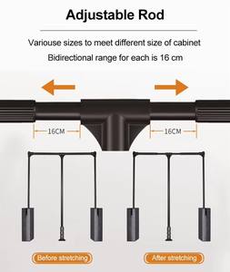 Barra de <span class=keywords><strong>ropa</strong></span> retráctil de aluminio tipo desplegable con amortiguación para guardarropa, barra transversal elevable para colgar <span class=keywords><strong>ropa</strong></span> - Product Image 3