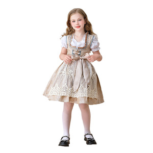 Carnevale Costume bambina Cosplay cameriera festa della birra tedesca fattoria 100% di cotone Casual pizzo Chiffon estate traspirante - Product Image 3