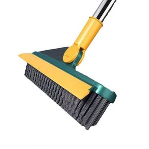 Raclette 2-en-1 à long manche en plastique PP avec brosse pour les fentes du sol, idéale pour le nettoyage de la cuisine, de la maison, de la salle de bain, des toilettes et des carreaux muraux - Product Image 1