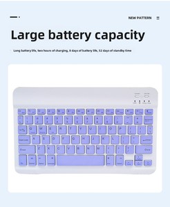 Ba-hệ thống phổ xách tay không dây cho <span class=keywords><strong>Bluetooth</strong></span> bàn phím với LED <span class=keywords><strong>Backlit</strong></span> New USB giao diện Phablet máy tính phụ kiện - Product Image 3