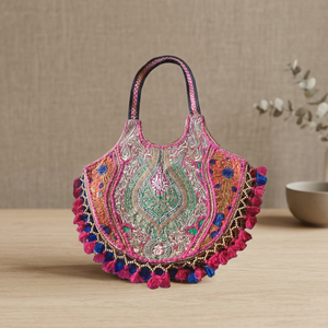 Mejor Precio BS INTERNATIONAL Bolso de Mano con Cierre de Cremallera, Estilo Tradicional Indio, para Mujer, de Cuero Genuino, Impermeable, Ligero y Moderno - Product Image 3