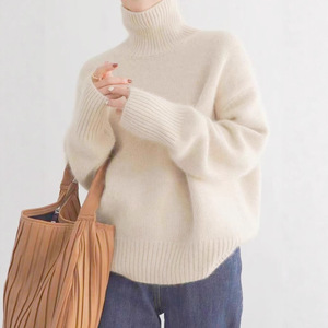 <span class=keywords><strong>Pull</strong></span>-over en maille épaisse et ample pour <span class=keywords><strong>femme</strong></span>, style coréen, col roulé, mélange <span class=keywords><strong>de</strong></span> laine, collection automne-hiver, produits européens transfrontaliers - Product Image 2