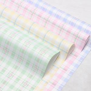 Wholesale Korean Designer Grid Pattern Waterproof Plastic Flower Wrapping Paper Valentine Bouquet Packing Floral Materials - Product Image 5