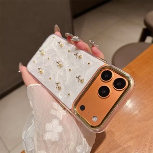 เคสโทรศัพท์ลายโบว์ไข่มุกสีทองน่ารัก สำหรับ iPhone Air 17 16 15 14 13 12 11 Pro Max Plus  แบบใสกันกระแทกเคลือบเงา - Product Image 6