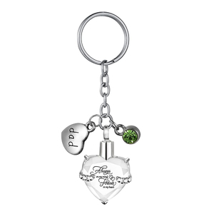 Hati dengan Batu Lahir dan Cinta Liontin Memorial Gantungan Kunci Guci Kremasi untuk Abu Kenang-kenangan Gantungan Kunci Perhiasan untuk Pria Wanita - Product Image 4