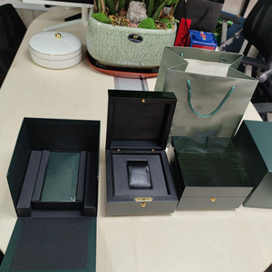 Factory Direct Dark Green Wooden Watch <b>Box</b> <b>Black</b> PU Lining Watch Storage <b>Box</b> with Accessories Custom Logo Luxury Watch Packaging - Product Image 6