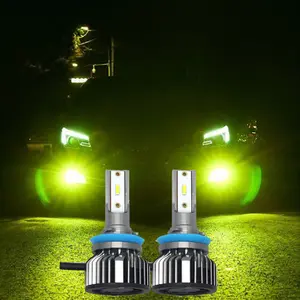 Highlight1860 לימון ירוק LED רכב פנס הנורה 30W 8000LM אוטומטי ערפל פנס הנורה H1 H3 H4 H7 H11 880 h13 9005 סיד foglamp