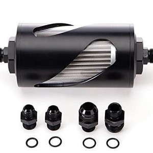 Filtro de Combustible Universal Azul de 76 mm con Adaptador 6AN 8AN 10AN para Gasolina E85 - Product Image 4