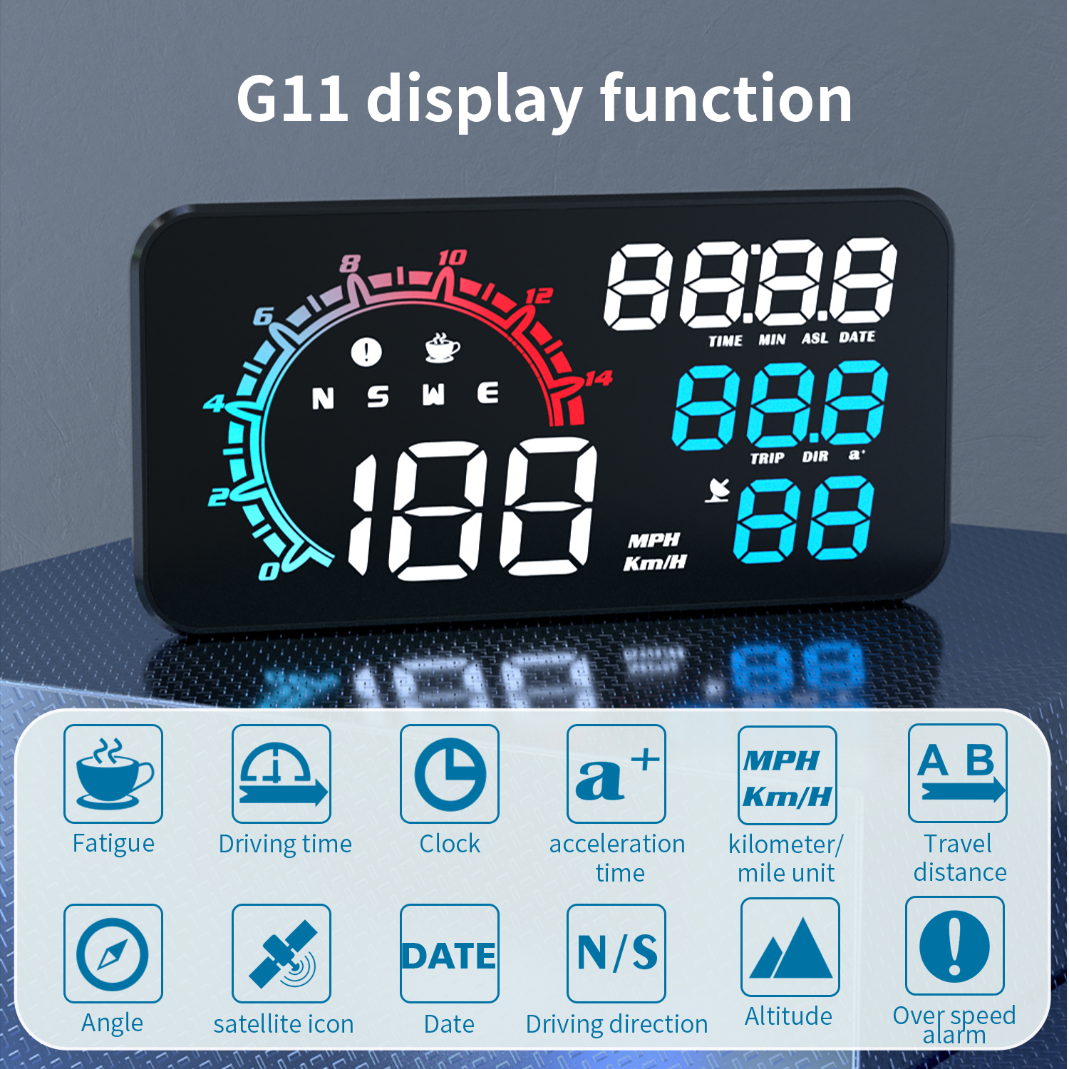 WiiYii G11ユニバーサルHUDGPSヘッドアップディスプレイスピード