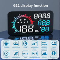 WiiYii G11 Universelles HUD GPS Head-up-Display Tachometer Kilometerzähler LED-Uhr Auto-Messgerät USB-Installation Geschwindigkeits-/Ermüdungsalarm