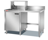 Meja Kerja Stainless Steel untuk Restoran, Dapur, Kedai Kopi, Bar, Peralatan, Stasiun Kerja Persiapan, Meja Bubble Tea dengan Wastafel