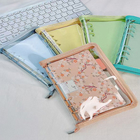 Pochette zippée transparente en PVC scintillant A5 personnalisée, avec 6 anneaux, pour cartes Kpop Stray Kids, classeur à 4 pochettes