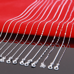 925 चांदी की प्लेटेड चेन रंगफास्ट क्रॉस बॉक्स सांप बीड बांस लिंक चेन डिए नेलेस चेन गहने - Product Image 4