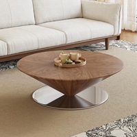 Table basse flottante moderne et minimaliste en bois massif, style soucoupe, table d'appoint pliable en forme de gyroscope d'inspiration nordique pour petits espaces
