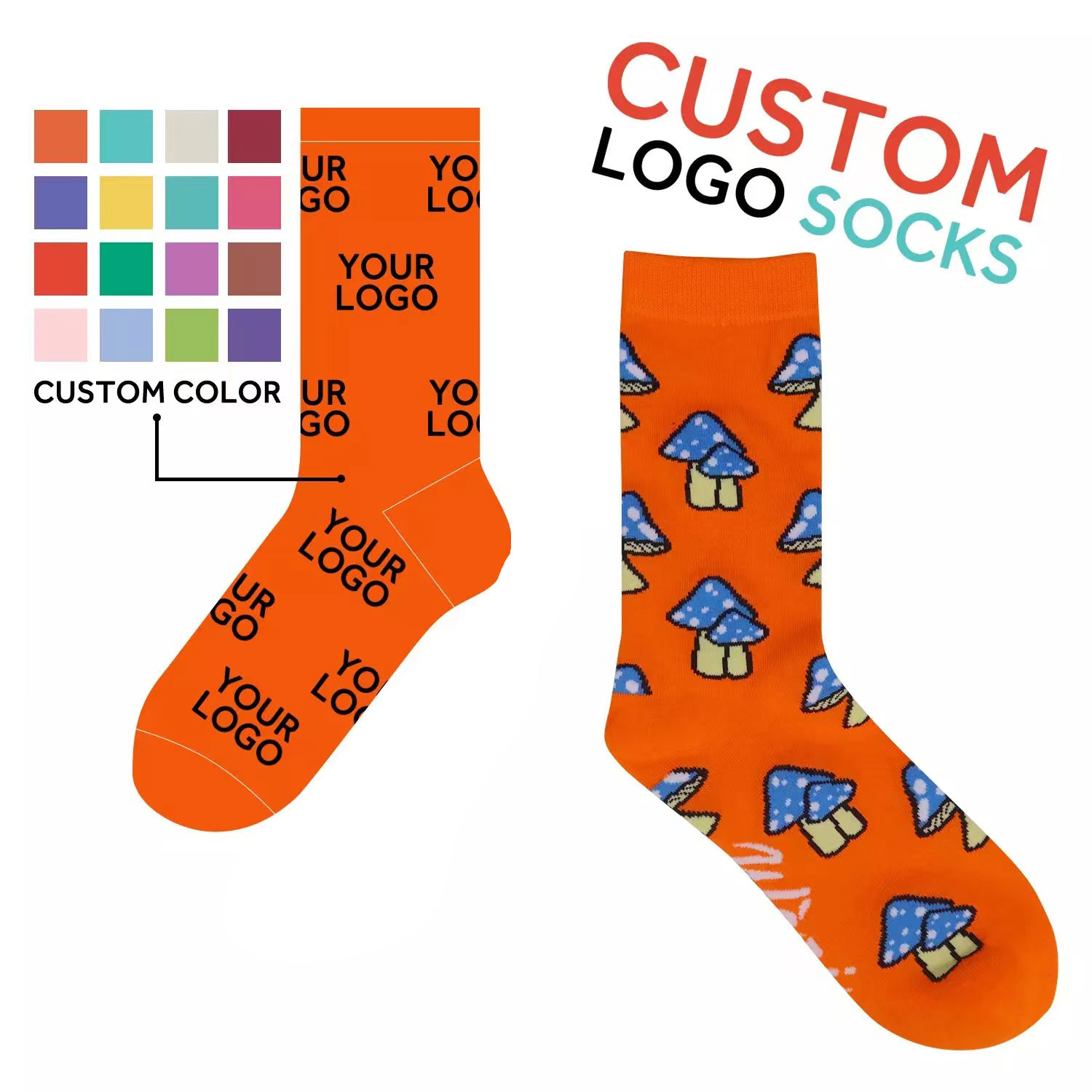 Low MOQ High Quality Professional Socks Factory Unique Own LOGO Design Custom Socks With Customized Labels Tags Packaging