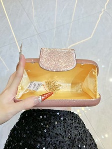 Cross-border New Fashion Polyester Chain <b>Clutch</b> Bag Urban Simplicity Celebrity Dinner Wedding Bridesmaid Magnetic Buckle Tanjing - Product Image 3