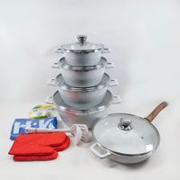Batterie de cuisine durable en fonte d'aluminium à revêtement antiadhésif en granit