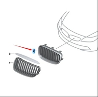 51137201968 Grille de pare-chocs avant en plastique de haute qualité CHROME+NOIR pour Série 3 318 320 325 328 330 E90/E91 LCI 2008-2012