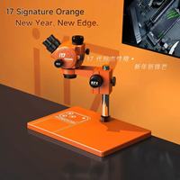 Microscopio Estéreo Trinocular con Zoom Continuo RF4 I17 7X-50X para Reparación de Microsoldadura de Placas Base de Teléfonos Móviles y Circuitos Integrados