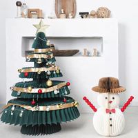 3D Rot-Grüner Waben-Papier-Weihnachtsbaum Anpassbare Größe & Farbe Umweltfreundliche Festliche Saison Weihnachts-Tischdekoration