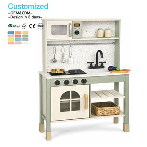 Cuisine en bois EDULAND avec four à micro-ondes sonore, évier, accessoires en acier inoxydable, ensemble de légumes à découper, OEM/ODM pour les grossistes - Product Image 1