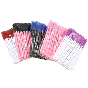 แปรงไนลอนแบบใช้แล้วทิ้ง แปรงปัดคิ้วแบบพกพา สีสันสดใส แปรงปัดมาสคาร่าซิลิโคน แปรงปัดขนตา ชุดแต่งหน้ากลิตเตอร์ - Product Image 5