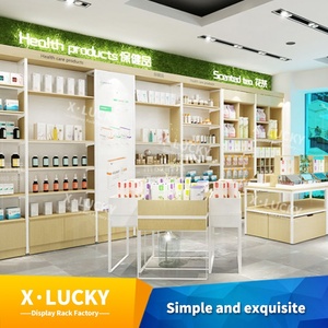 Mostrar caso caja de plástico tienda médica soporte de madera de muebles de Gabinete contra <span class=keywords><strong>la</strong></span> pared de <span class=keywords><strong>farmacia</strong></span> - Product Image 2