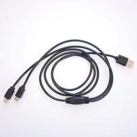 Câble de synchronisation de données USB A mâle vers 2 Type-C mâle, câble d'alimentation USB 2.0 A mâle vers double USB Type-C en Y