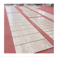 Dalle de carrelage en travertin blanc classique importée Beige Natur piscine extérieure moderne polie coupée à la taille 60*30cm hôtels de 1 an