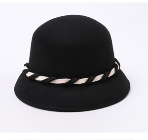 Japanese Minimalist Wool Bucket <strong>Hat</strong> Women Contrast Webbing Fisherman Face Slimming Elegant Designer Autumn <strong>Winter</strong> - Product Image 6