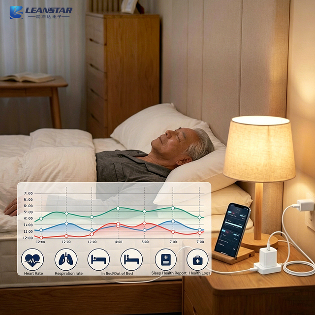 Non-Contact Sleep Monitor System for Elderly Care Facility Hospital Hotel Dormitory Heart / Respiratory Rate & Motion Monitoring