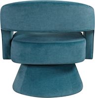 Fauteuil d'appoint moderne DEKO 360 pivotant en bois massif, dossier haut, velours de luxe, mousse haute densité, structure robuste, pour salon