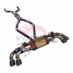 Sistema de escape Vortex Titanium Valvetronic compatible con Stelvio Quadrifoglio 2.9T, silenciador de rendimiento para carreras, kit Catback con calefacción, color púrpura. - Product Image 3