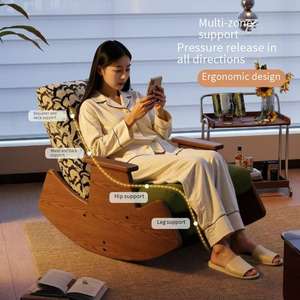 <span class=keywords><strong>เก้าอี้</strong></span>โยกสำหรับผู้ใหญ่ห้องนั่งเล่นแบบเอนกายในบ้านทำจากไม้เนื้อแข็งย้อนยุคสำหรับโซฟาระเบียง<span class=keywords><strong>เก้าอี้</strong></span>พักผ่อนโซฟาขี้เกียจ - Product Image 3