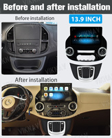 Autoradio 13.9 pouces pour Mercedes Benz Vito W447 2015-2022 lecteur multimédia Android Navigation stéréo Google Carplay unité principale