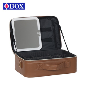 Trousse de Maquillage Obox avec Miroir, Grande Capacité, Sac Cosmétique de Voyage, Fermeture Éclair, Matière PVC, Noir - Product Image 4