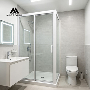 Mars Villa Mampara <span class=keywords><strong>de</strong></span> <span class=keywords><strong>Ducha</strong></span> y Bañera Personalizada CE SGCC, Longitud 32/30/36 pulgadas, 8-10mm, con Bandeja Súper Transparente, Fabricación Completa - Product Image 2