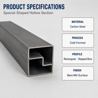 Tube en acier profilé à froid sur mesure, section rectangulaire à alvéoles étagées pour cadres et supports