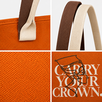 Sac cabas tricoté sur mesure orange écologique, grand format, contrasté, à double poignée, idéal pour cadeaux, prix d'usine, vente en gros
