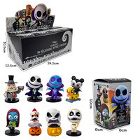 Figurines de la boîte mystère The Nightmare Before Christmas, 8 pièces, mini-modèles de collection, jouets décoratifs, boîte mystère, cadeau pour Halloween