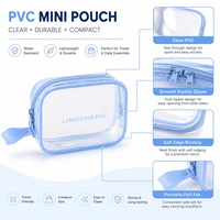 Sac de maquillage transparent en PVC imperméable, personnalisé, à la mode, grande capacité, portable, avec fermeture éclair, pour les voyages et la plage