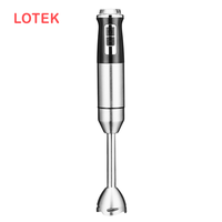 Mixeur Plongeant Électrique Multifonctionnel avec Commande par Bouton Poussoir, Lames en Acier Inoxydable, 21 Vitesses Variables