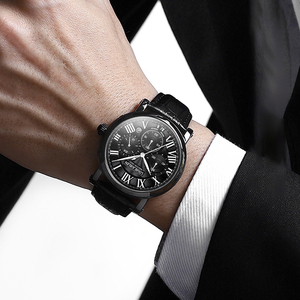 Reloj de Hombre LOUIE JUELEN con Caja de Aleación Antigua, Multifuncional, Resistente al Agua, Reloj de Cuarzo con Correa de Cuero, Resistente al Agua 3BAR - Product Image 3