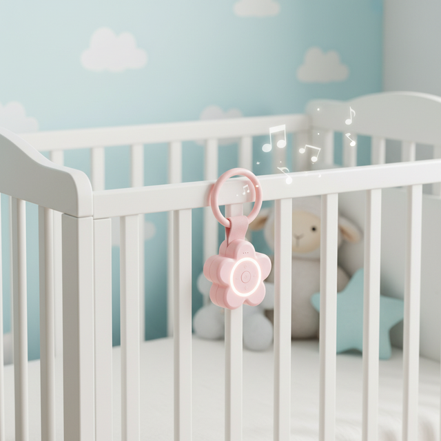 Mini White Noise Machine, Multi-Sound Flower Shaped Baby Soothing Toy Portable Sleep Aid with Calming Nature Sounds for Nursery