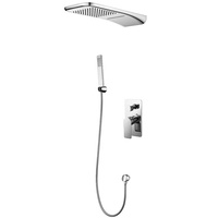 Mitigeurs de douche thermostatiques encastrés en laiton chromé, style luxe moderne, 3 voies, pour salle de bain, avec valve en céramique à poignée unique