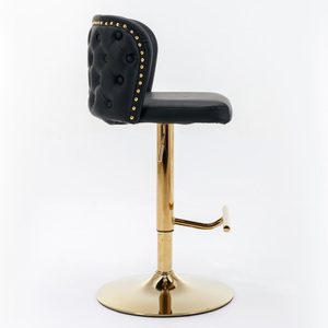 Luxury Swivel Barstools with <b>Adjustable</b> Seat Height Modern PU Upholstered Backrest Living Room & Bedroom <b>Bar</b> Chairs - Product Image 4