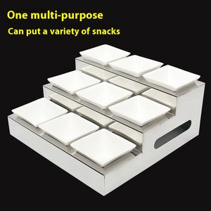 Présentoir trapézoïdal électrique en acier inoxydable pour buffet d'hôtel Présentoir pour marmite froide de légumes Assaisonnement pour salade Snack Candy - Product Image 4