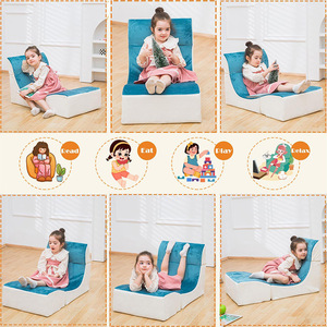 Sofá puf para niños, sillón reclinable para una sola persona con manta de tela, espuma de alta elasticidad, de 2 a 4 años - Product Image 3